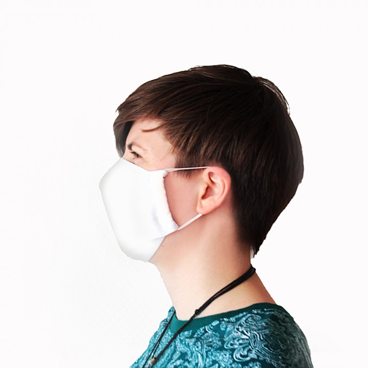 Многоразовая маска (повязка) для лица из бязи на резинках