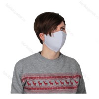 Многоразовая маска (повязка) для лица на резинках из трикотажа, белая, L