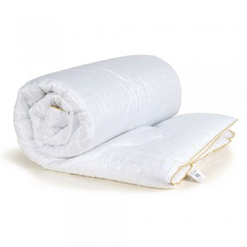 Одеяло искусственный лебяжий пух евро 195х210 легкое в тике - белое 4-х лист