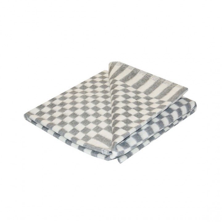 Байковое одеяло детское стандарт 90х112 мелкая клетка - Серый