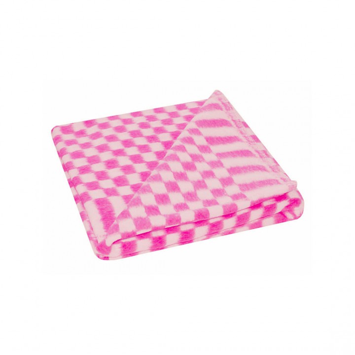 Байковое одеяло детское стандарт 100х140 мелкая клетка - Розовый