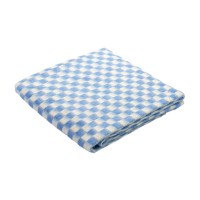Байковое одеяло детское стандарт 90х112 мелкая клетка - Синий