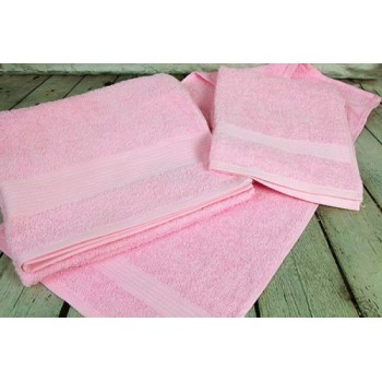 Набор махровых полотенец, пастельно-розового цвета (312)