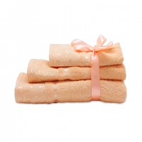 Набор махровых полотенец персикового цвета